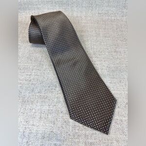 Zianetti Italian silk collection mens neck tie 100% silk tan/gold, office party
